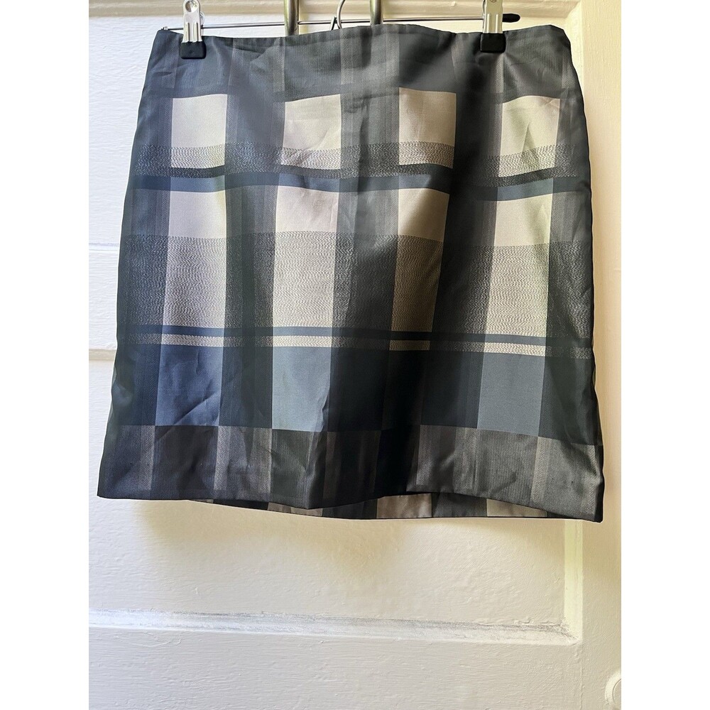 Vtg Womens metallic Plaid miniskirt 6P Grunge Cocktail Festive Sparkly Holiday
